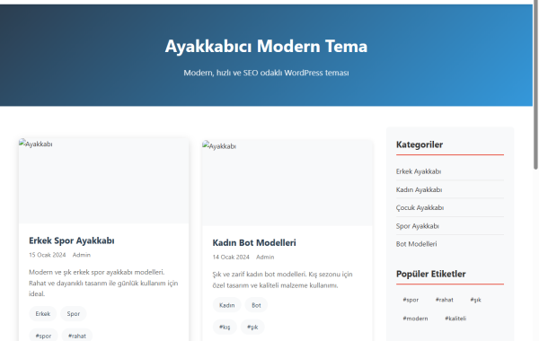 Ayakkabıcı WordPress Teması
